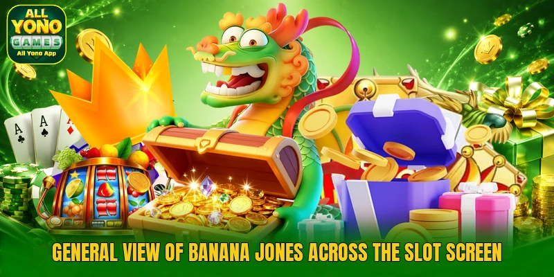 General view of Banana Jones across the slot screen General view of Banana Jones across the slot screen