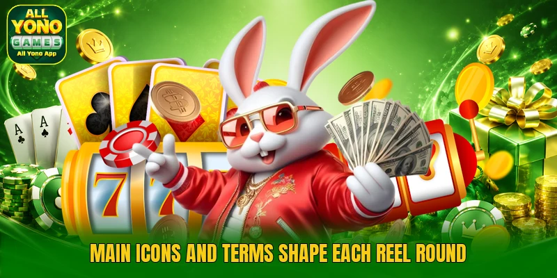 Main icons and terms shape each reel round Main icons and terms shape each reel round