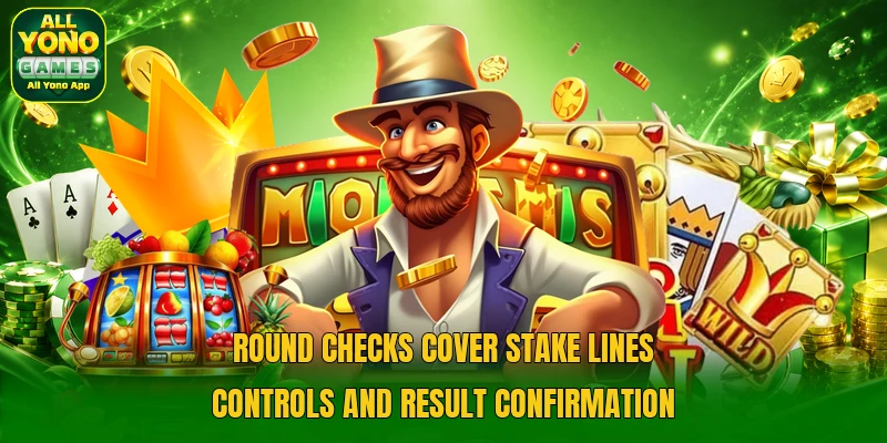 Round checks cover stake lines controls and result confirmation Round checks cover stake lines controls and result confirmation