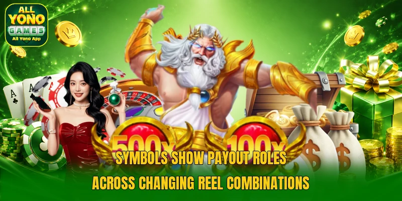 Symbols show payout roles across changing reel combinations Symbols show payout roles across changing reel combinations